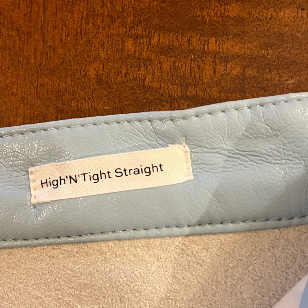 FRAME faux leather Le High N Tight straight-leg pants. Baby blue. Sz 31. NWT - Picture 15 of 15
